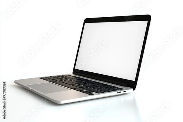 Fototapeta Laptop Mockup on Isolated white background created with Generative AI