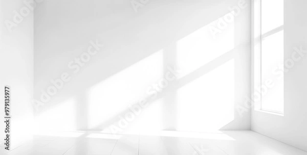 Obraz Sunlit Empty Room with Window Shadows Overlay: Isolated on Transparent Background, PNG. Ideal for Interior Design and Architecture Projects
