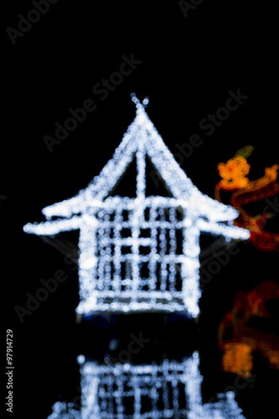 Fototapeta Silver bokeh abstract light background