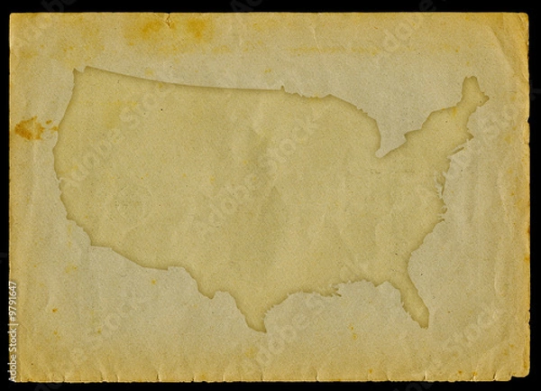 Obraz Usa map on old paper