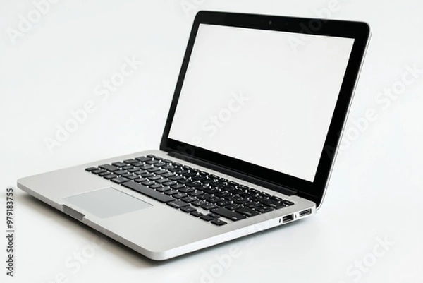 Fototapeta Laptop Mockup on Isolated white background created with Generative AI