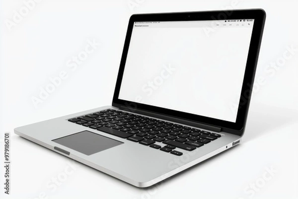 Fototapeta Laptop Mockup on Isolated white background created with Generative AI