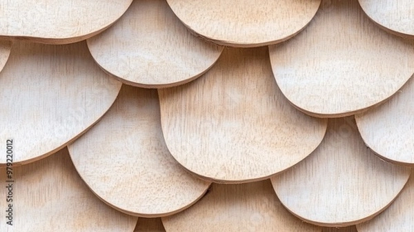 Fototapeta This background features a symmetrical arrangement of soft, flowing beige waves, showcasing the beauty and texture of wood while conveying luxury and elegance SEAMLESS PATTERN