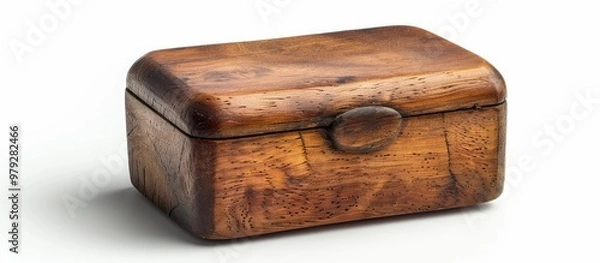 Fototapeta Vintage wooden box with a worn aged appearance and rustic charm perfect for storing and displaying treasured belongings collectibles and heirlooms