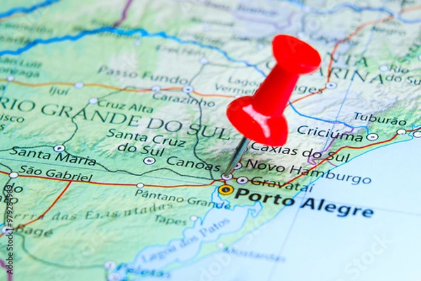 Obraz Canoas, Brazil pin on map