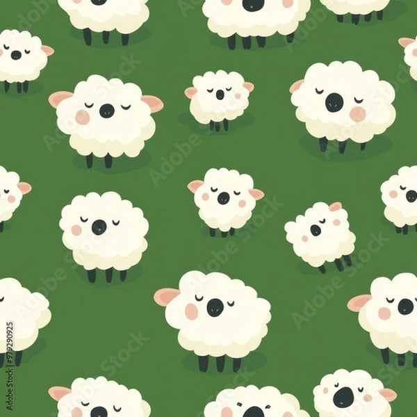 Fototapeta Cute Sheep Pattern.