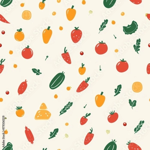 Fototapeta Colorful Fruit Pattern.