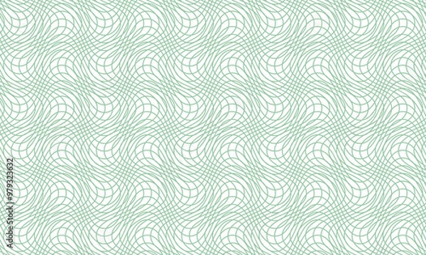 Fototapeta Vector background - texture - green pattern from rhombi. Thin line. Use for certificate, voucher, banknote, voucher, money design, currency, note, check, ticket, reward etc. Eps 10.
