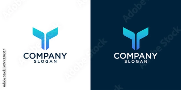 Fototapeta initial t abstract monogram logo design vector