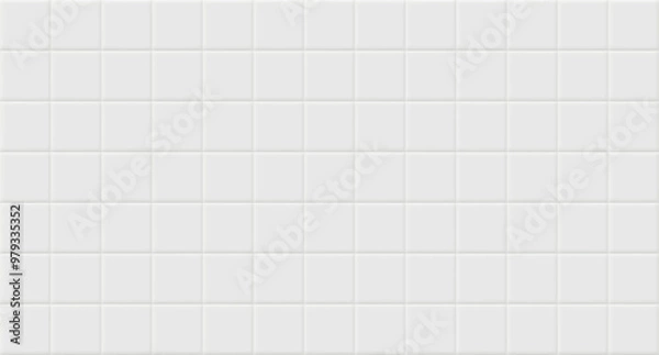 Fototapeta Ceramic seamless tile realistic texture. Vector illustration. Modern white pattern