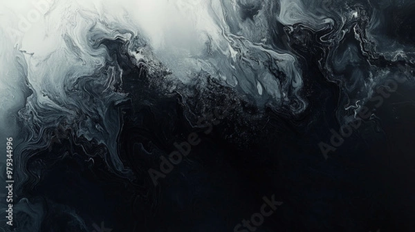 Fototapeta A dramatic gradient shifting from shadowy gray to rich onyx black, creating an intense, high-contrast background.