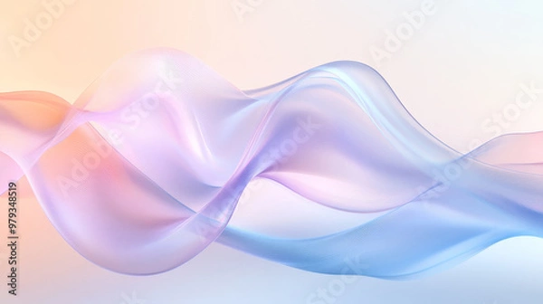 Fototapeta A smooth wave composition with pastel colors like light peach, lavender, and sky blue, forming dynamic shapes with soft transitions.