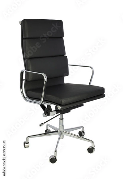 Obraz Black Office Chair on White Background