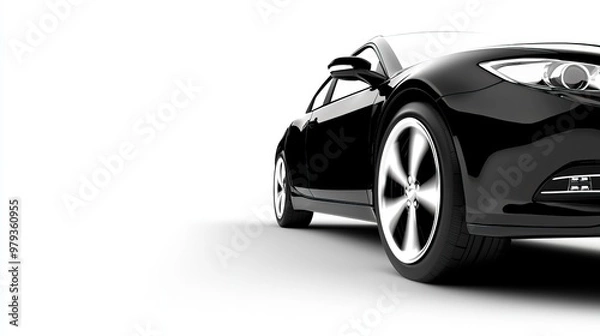 Fototapeta Sleek Modern Car in Profile View