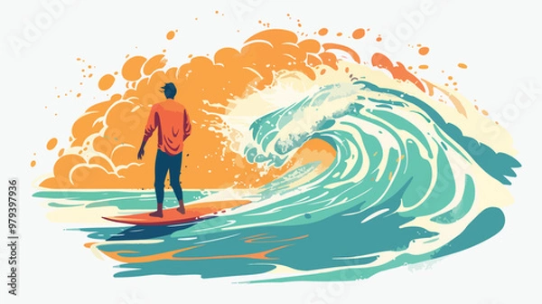 Fototapeta Perfect Wave Flat Vector Isolated