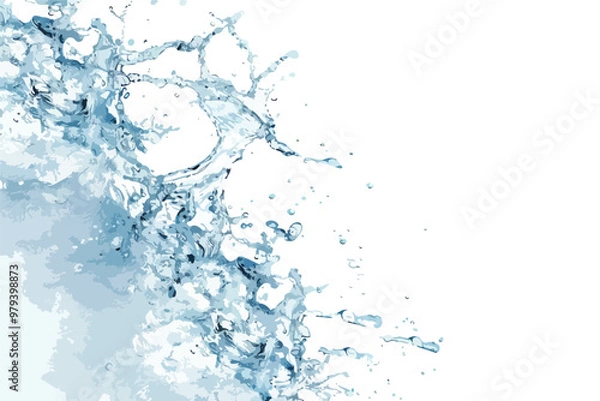 Fototapeta Transparent Water Background Single Clipart Isolated White Bac