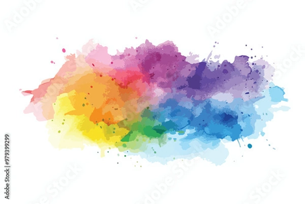 Fototapeta Watercolor Background Clipart Isolated on White