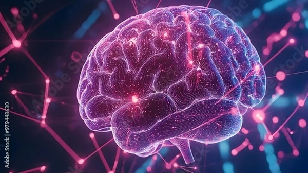 Fototapeta Neural Signals Controlling Digital Devices,Representing the Future of Human-Computer