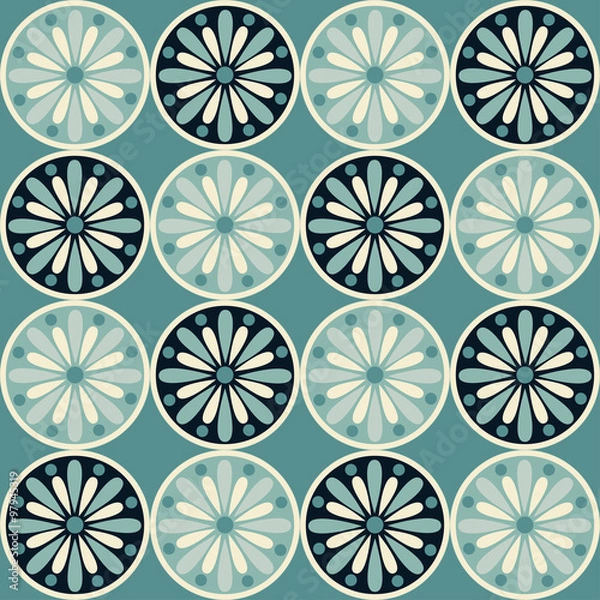 Fototapeta Pattern of circle modern blue background