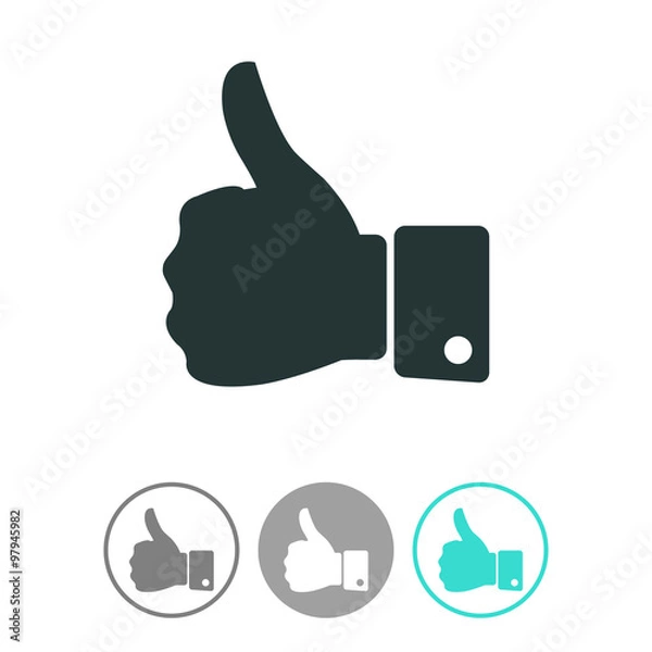 Fototapeta Thumb up vector icon.