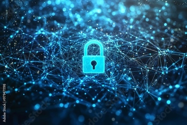 Fototapeta The Web of Protection, Data Privacy