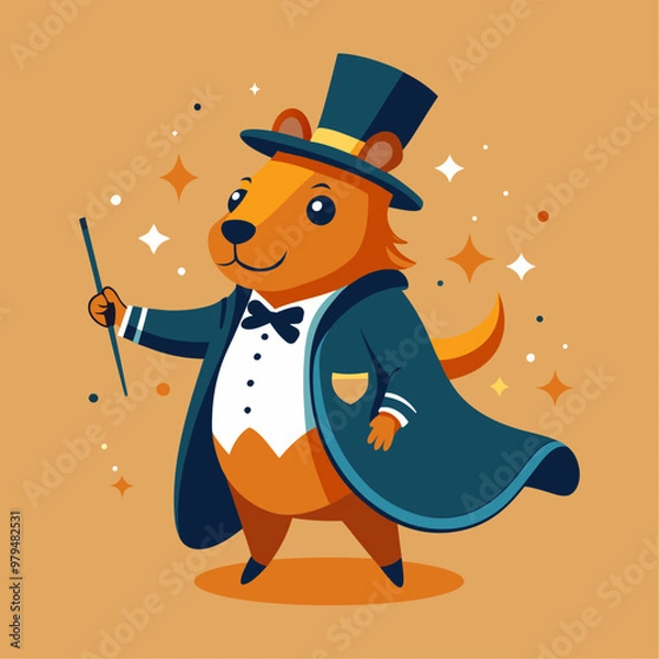 Obraz illustration of a person with hat. funny cartoon wizard. funny cartoon wizard