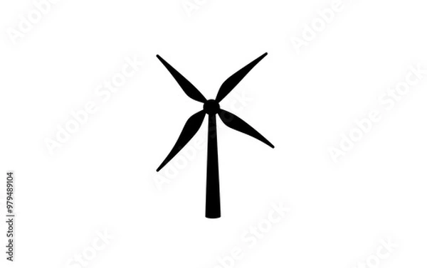 Fototapeta Eco-Friendly Wind Turbine Icon for Clean Energy Concept on White Background