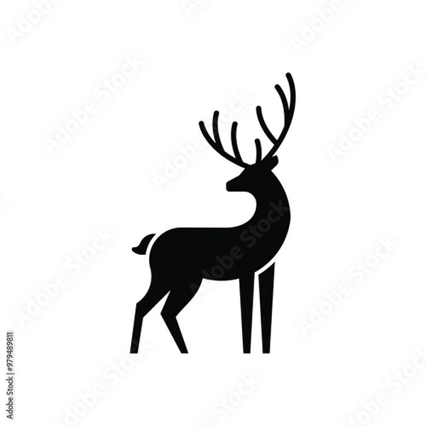 Obraz deer silhouette vector