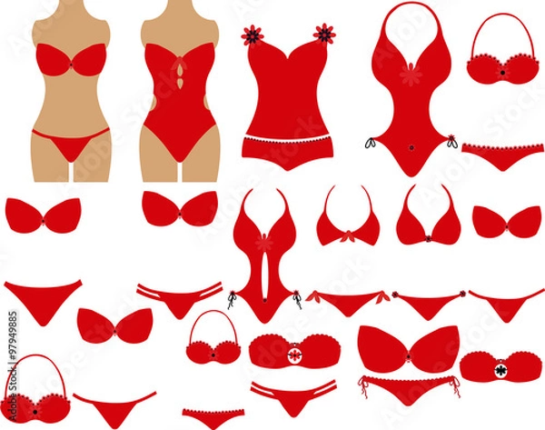 Obraz Lingerie Models Red