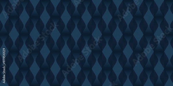 Fototapeta Abstract background with dark blue color geometric pattern diamond shape. Seamless triangle isometric pattern background. Sophisticated abstract background design