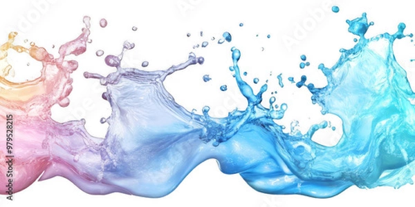 Fototapeta Abstract Water Wave Art, Crystal Clear Liquid Swirl and Motion Design On transparent Background
