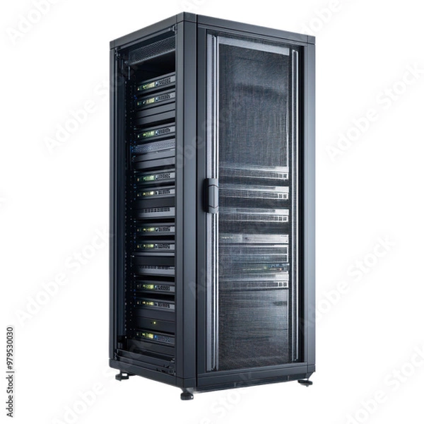 Obraz Server Rack side view isolate on transparent background