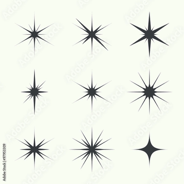 Obraz Vector set of sparkle lights
