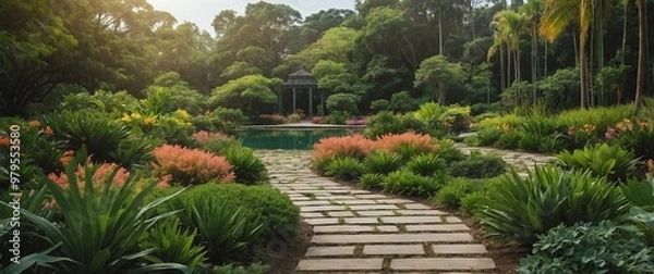 Fototapeta botanical garden aesthetic background