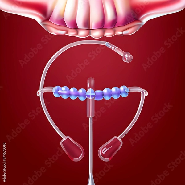 Fototapeta a-detailed-medical-illustration-of-an-intrauterine-device