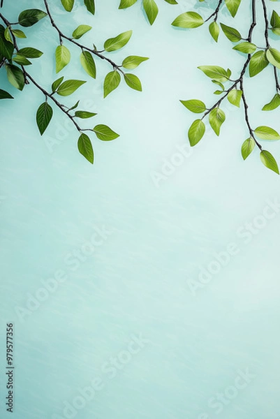 Fototapeta A green leafy tree with many leaves is shown on a white background