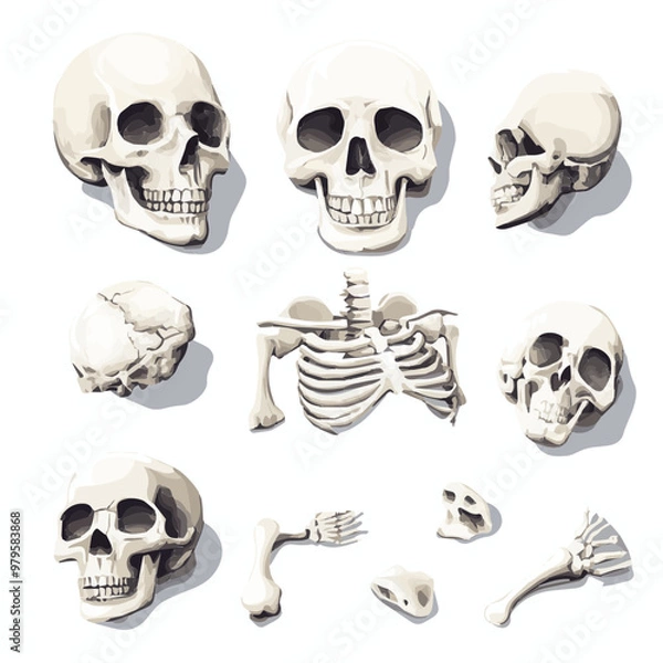 Obraz skull and bones spooky