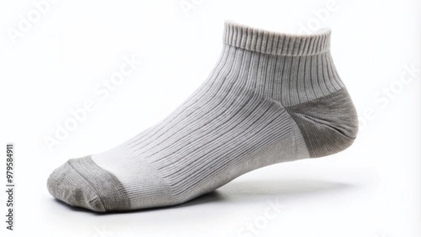 Fototapeta High-quality, isolated image of short, plain workwear cotton socks on a white background, ideal for sports-themed branding, advertising, and logo design mockups.