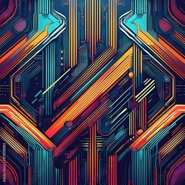 Fototapeta Dynamic Lines in a Futuristic Pattern