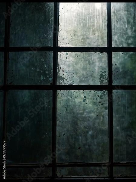 Fototapeta Dirty and dusty glass window background with a light beam.