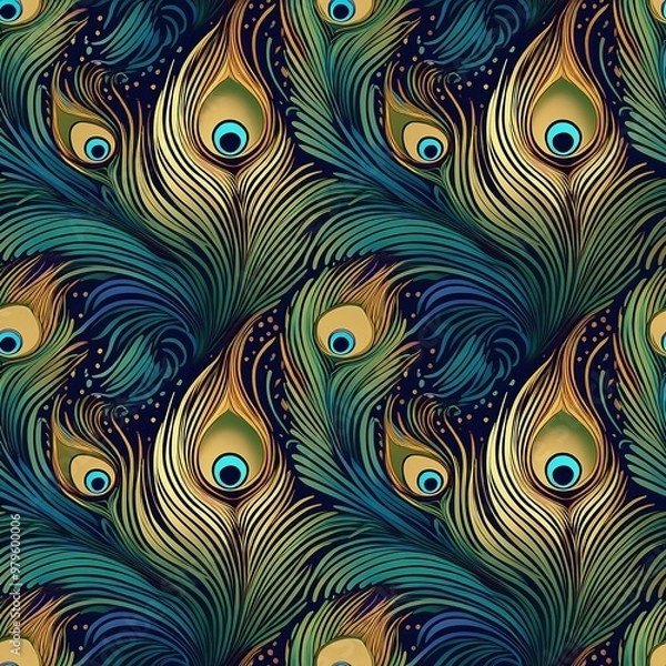 Obraz Sophisticated Pattern Featuring Peacock Feathers
