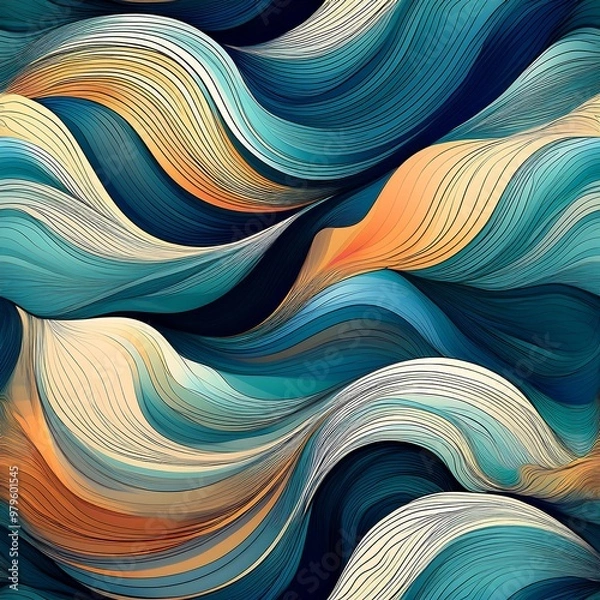 Fototapeta Fun and Playful Abstract Waves Pattern Design