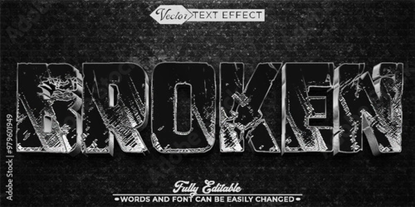 Fototapeta Break Broken Vector Editable Text Effect Template
