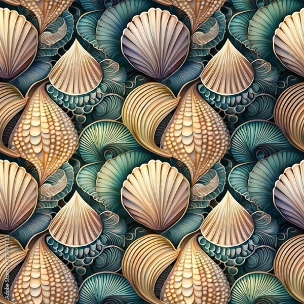 Fototapeta Sophisticated Seashell Motif for Refined Decor