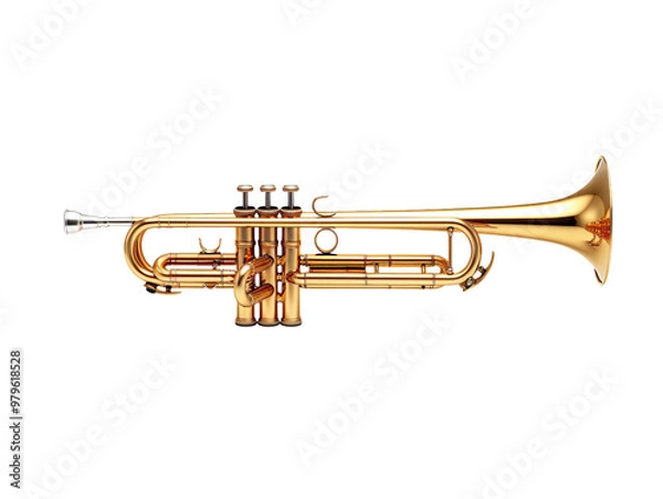Obraz golden trumpet isolated on transparent background