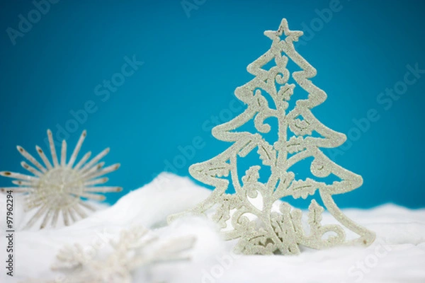 Obraz White christmas tree