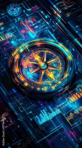 Fototapeta The Data Driven Compass, Digital Marketing Strategies