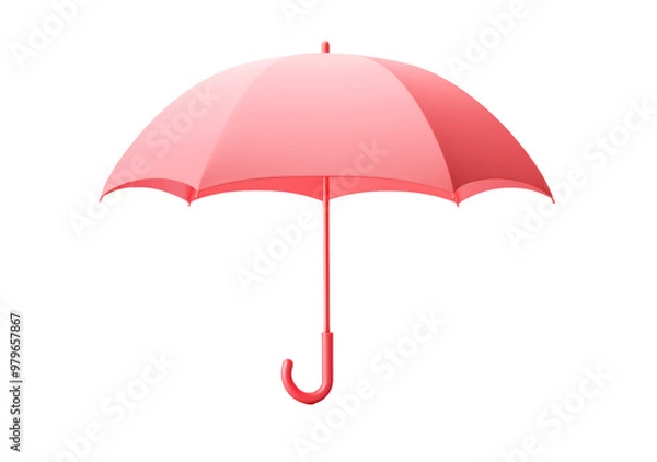 Fototapeta Pink umbrella isolate on transparent background, cutout, png