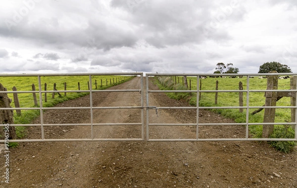 Fototapeta open farm gate