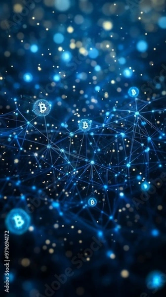 Fototapeta The Decentralized Web, Blockchain and Cryptocurrency